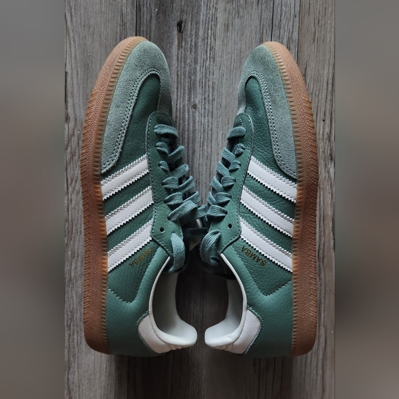 Adidas Original Samba womens silver green 7.5 - Picture 4 of 6